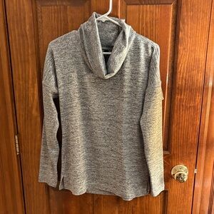 90 Degree By Reflex Heather Gray Cowl Neck Sweater
